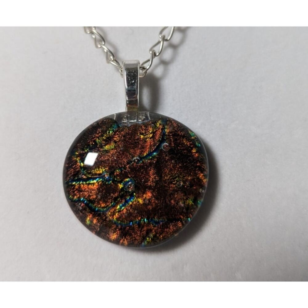 Artisan Dichroic Pendant + SP Chain Handmade